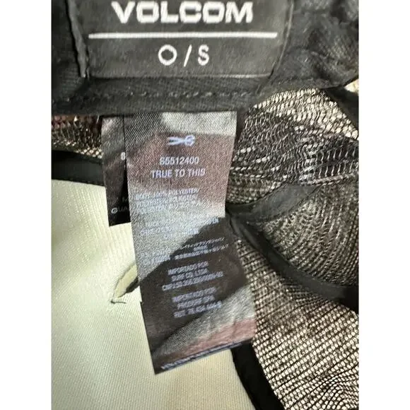 Volcom Stone Hat Mens OS Black Pink Mesh Snapback Trucker Cap Skater - Picture 9 of 9